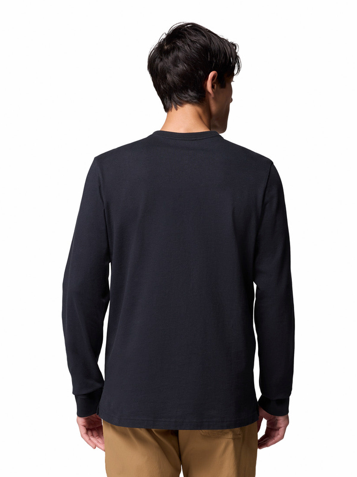 Polera Manga Larga Hombre Landroamer Ls Henley Negro Columbia