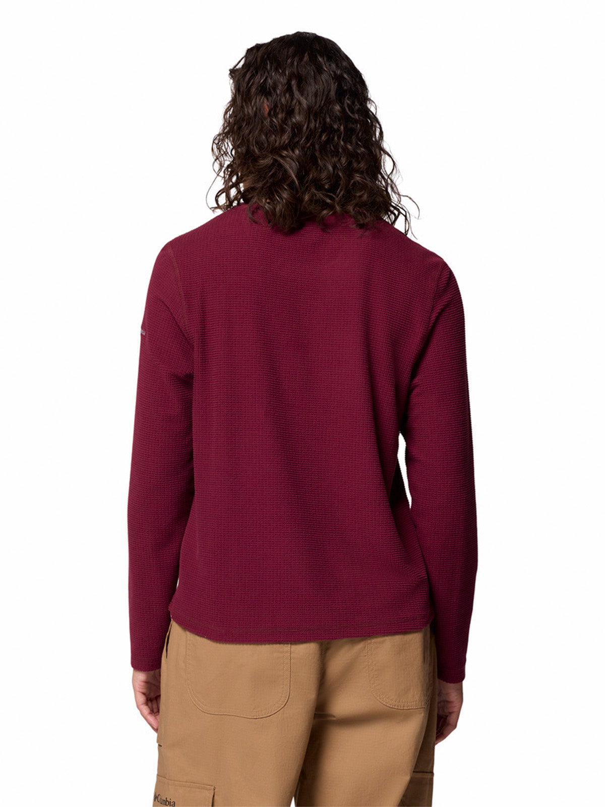 Polera Manga Larga Mujer Brea Falls Grid Crew Morado Columbia