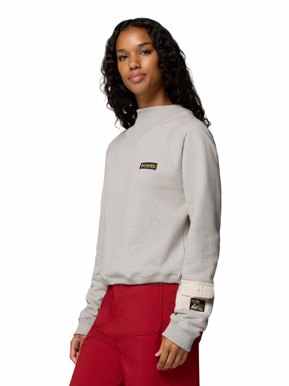Poleron Mujer High Cascades Crop Gris Columbia