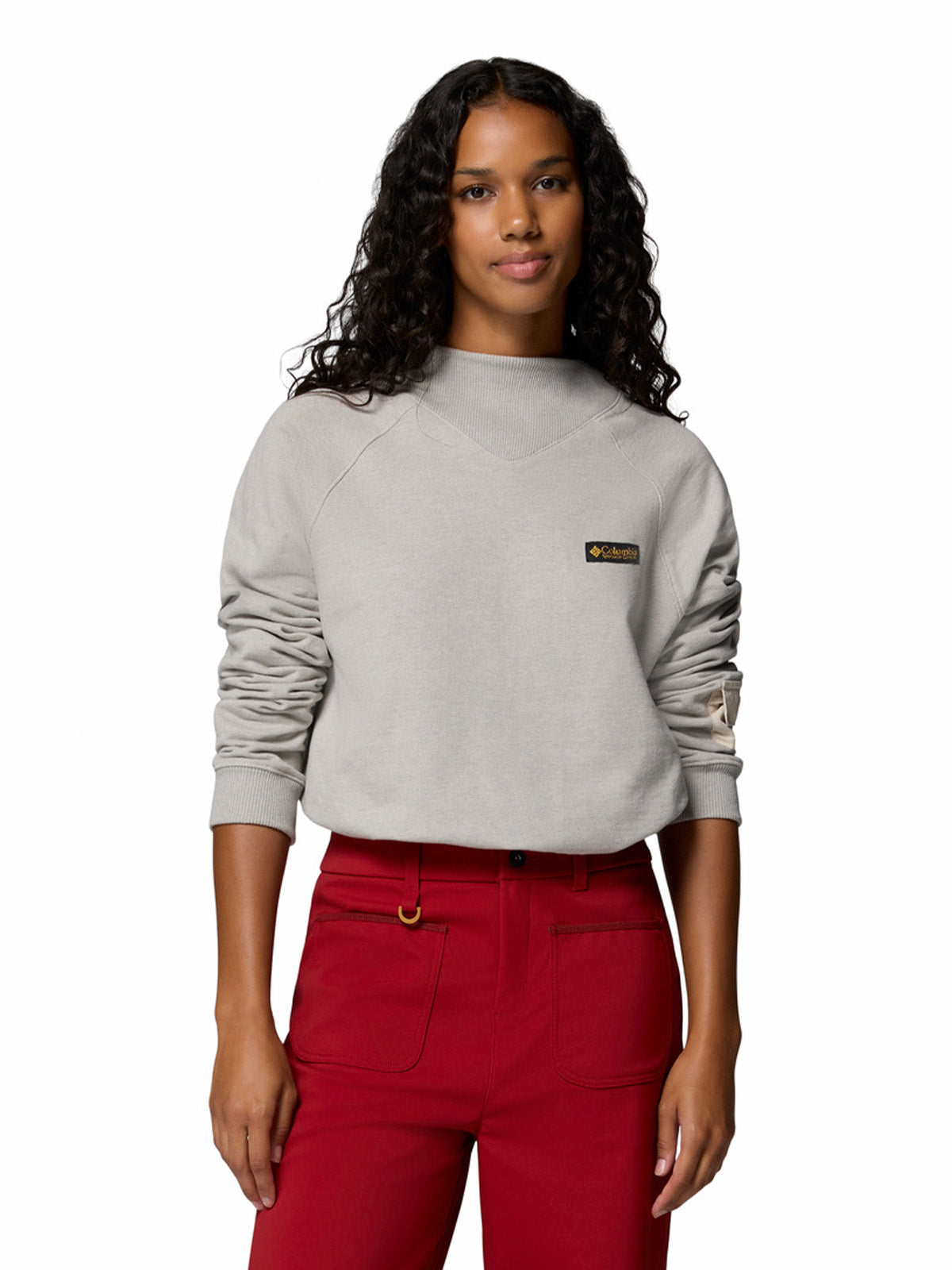 Poleron Mujer High Cascades Crop Gris Columbia