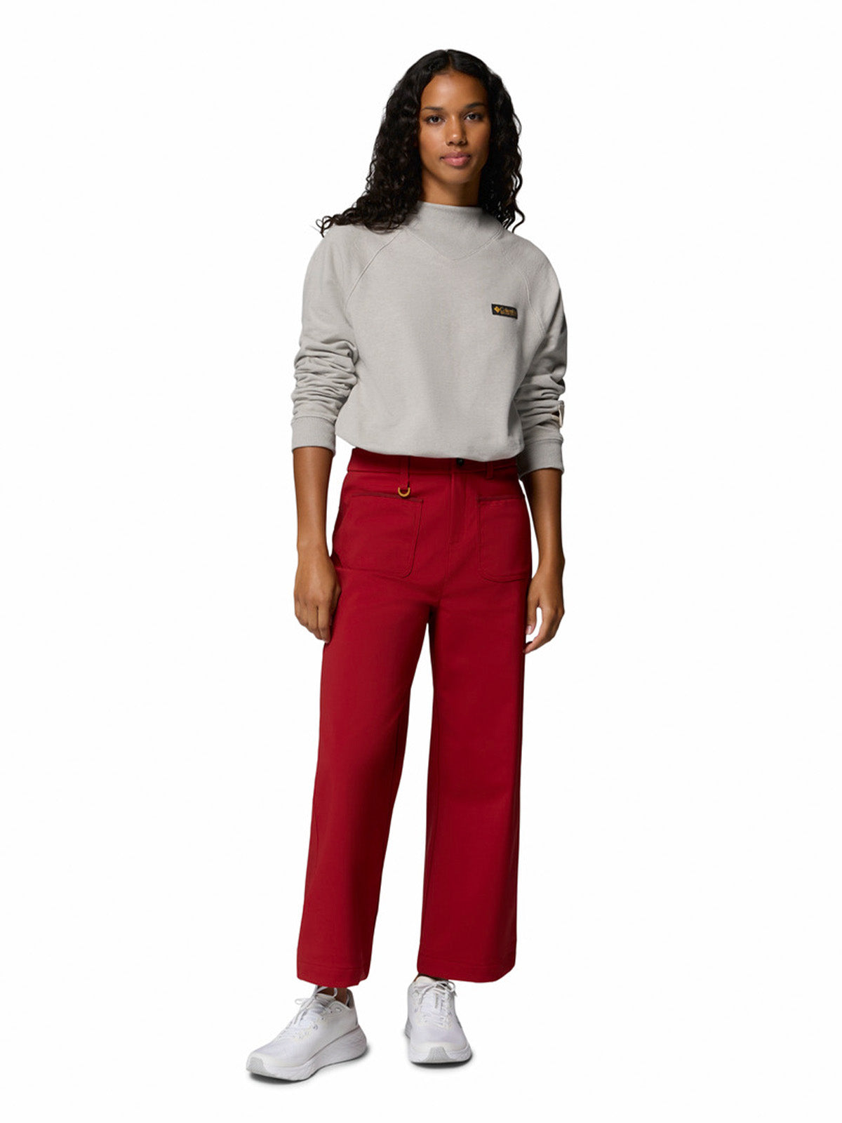 Poleron Mujer High Cascades Crop Gris Columbia