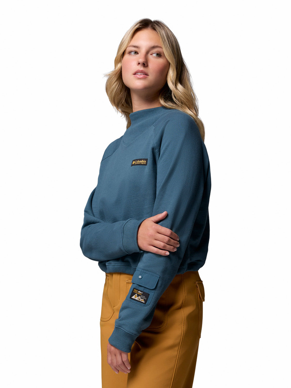 Poleron Mujer High Cascades Crop Azul Columbia