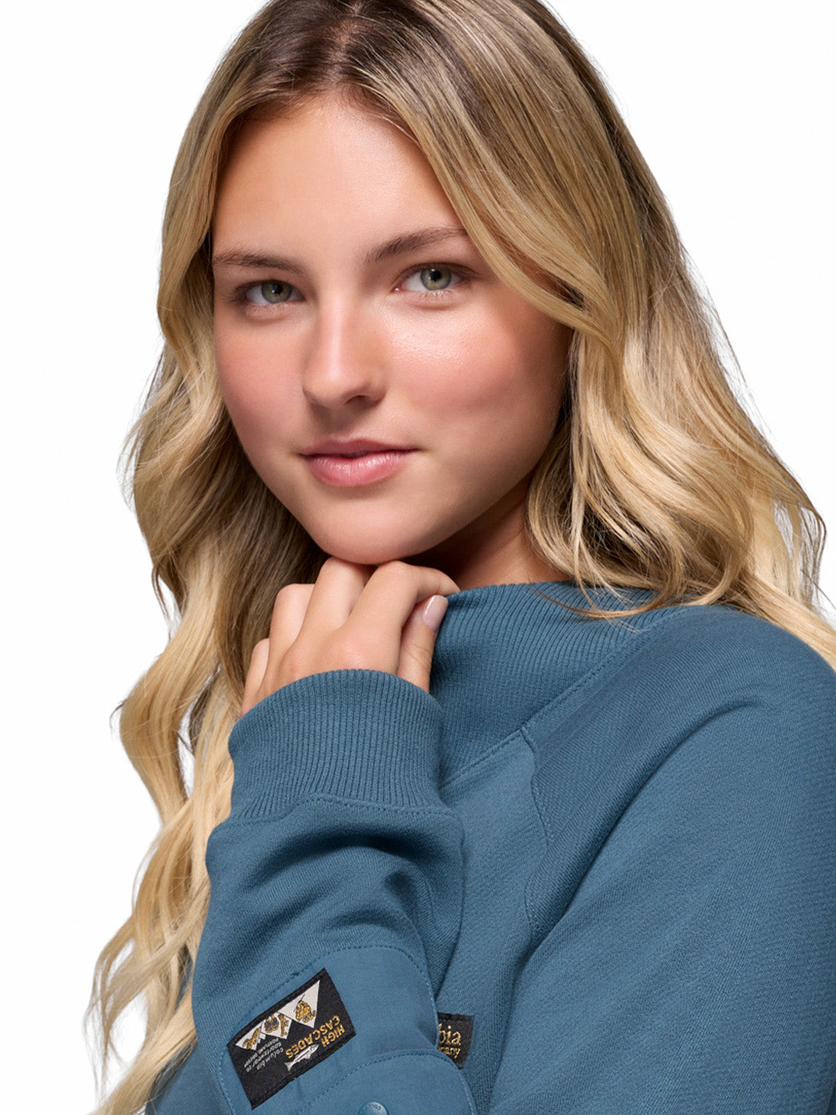 Poleron Mujer High Cascades Crop Azul Columbia