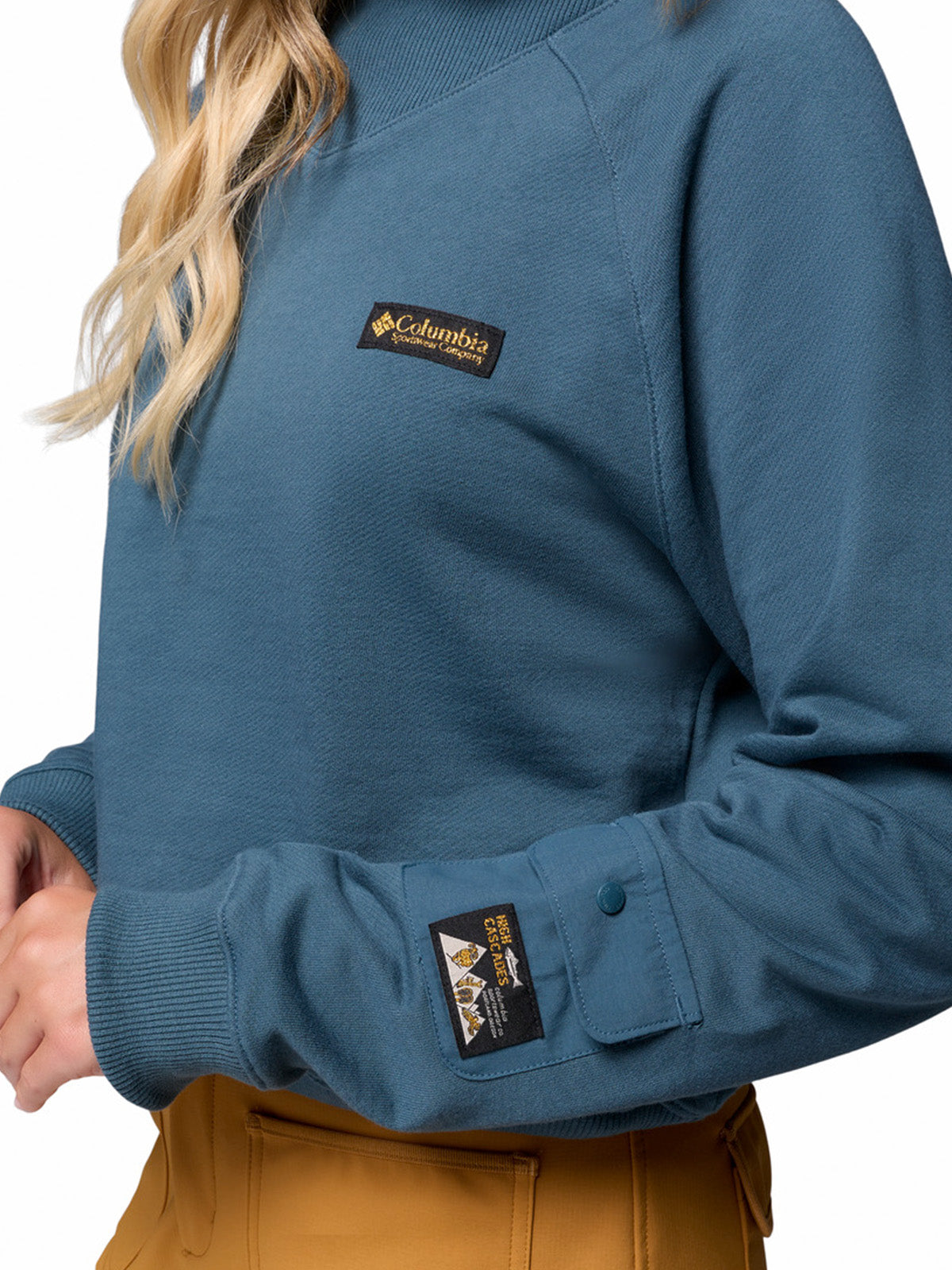 Poleron Mujer High Cascades Crop Azul Columbia