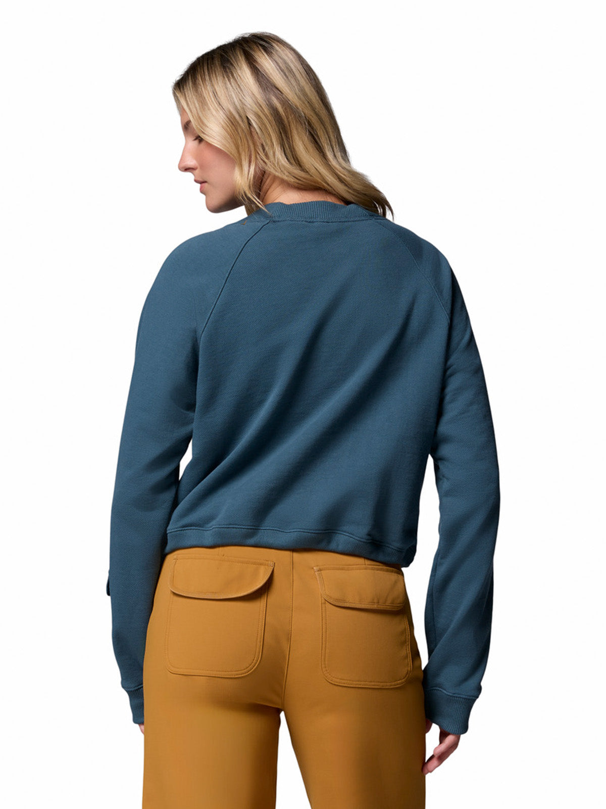 Poleron Mujer High Cascades Crop Azul Columbia