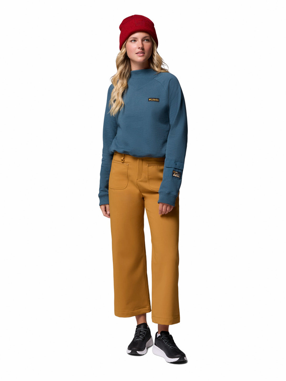 Poleron Mujer High Cascades Crop Azul Columbia