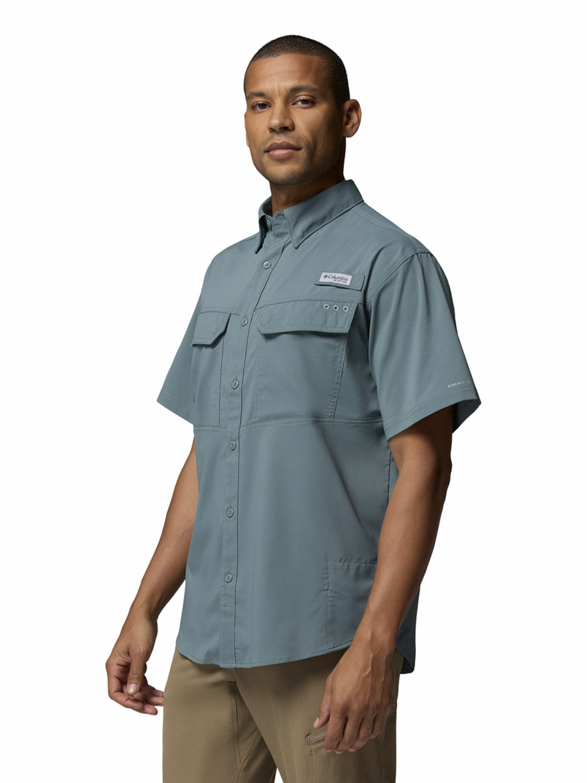 Camisa Manga Corta Hombre Skiff Guide II Gris Columbia