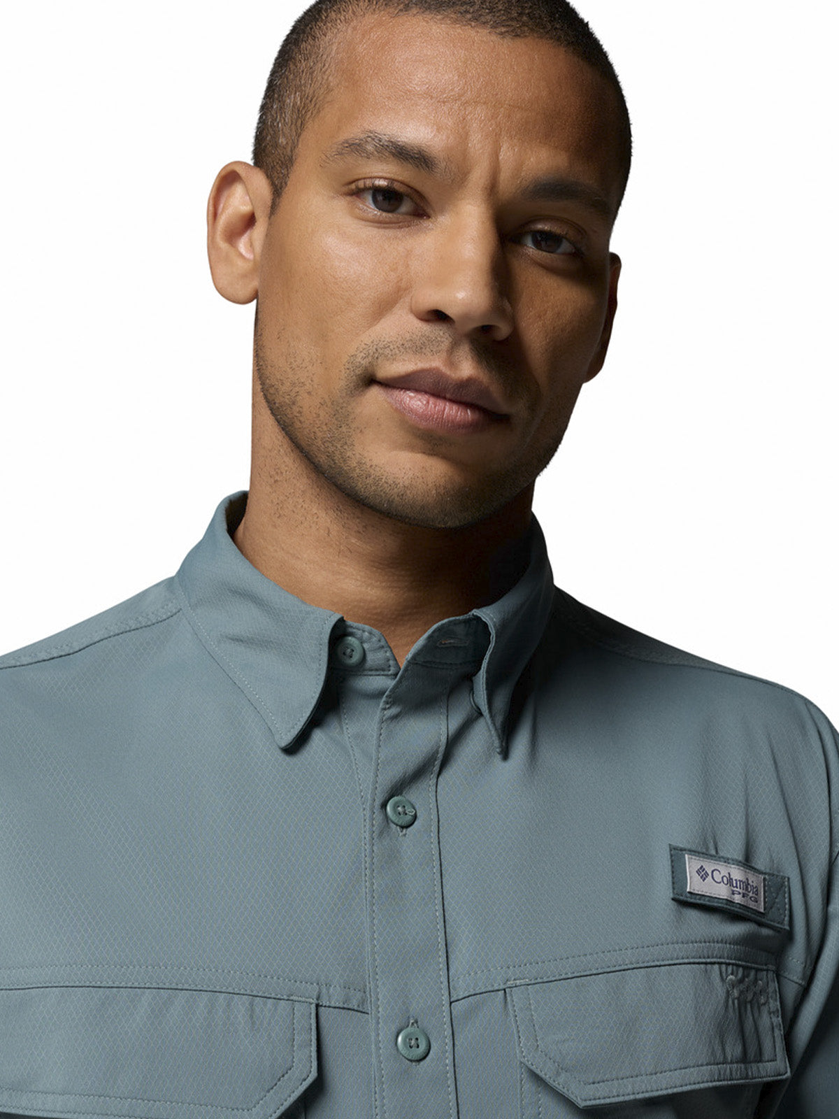 Camisa Manga Corta Hombre Skiff Guide II Gris Columbia