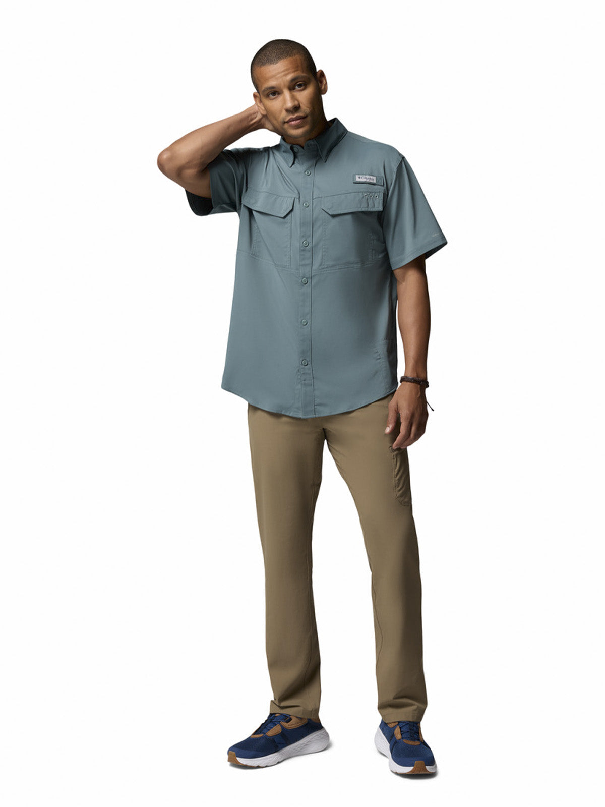 Camisa Manga Corta Hombre Skiff Guide II Gris Columbia