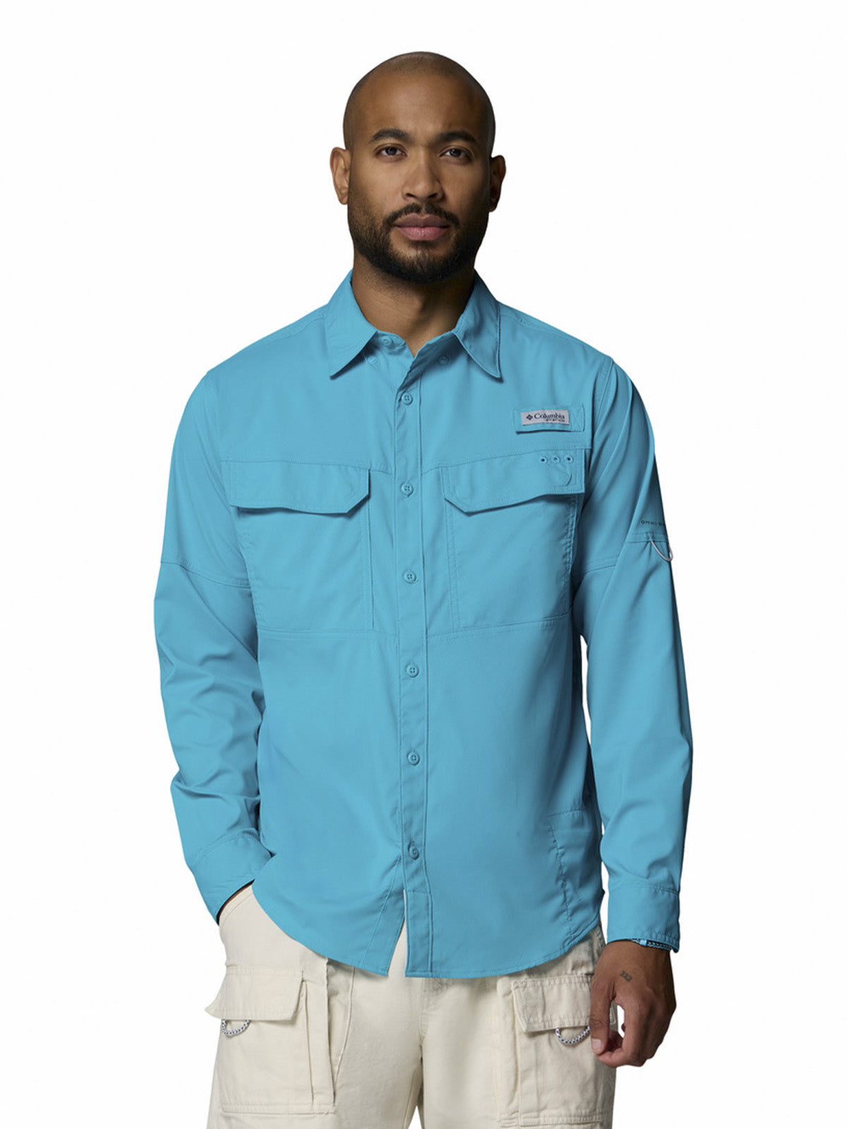 Camisa Manga Larga Hombre Skiff Guide II Long Azul Columbia