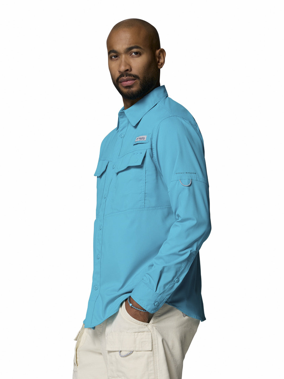 Camisa Manga Larga Hombre Skiff Guide II Long Azul Columbia