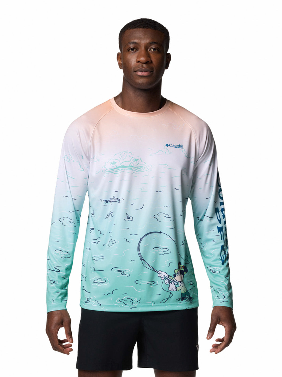 Polera Manga Larga Hombre Disney Terminal Tack Azul Columbia