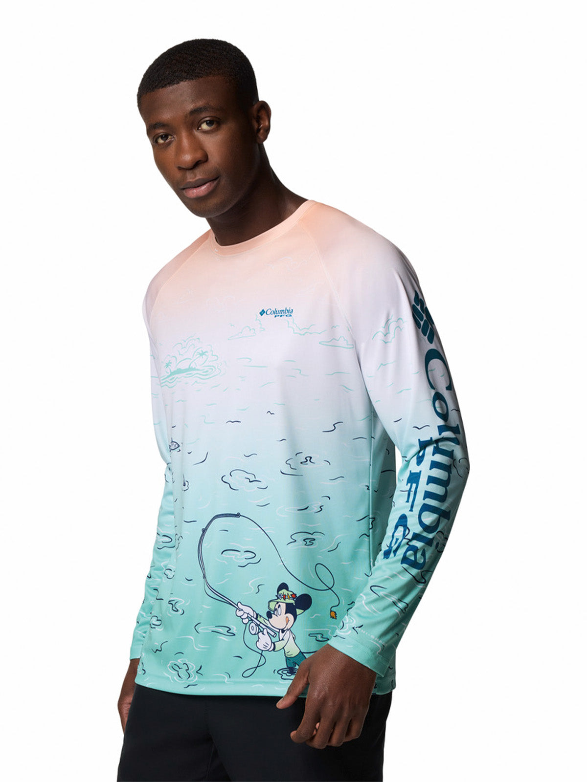 Polera Manga Larga Hombre Disney Terminal Tack Azul Columbia