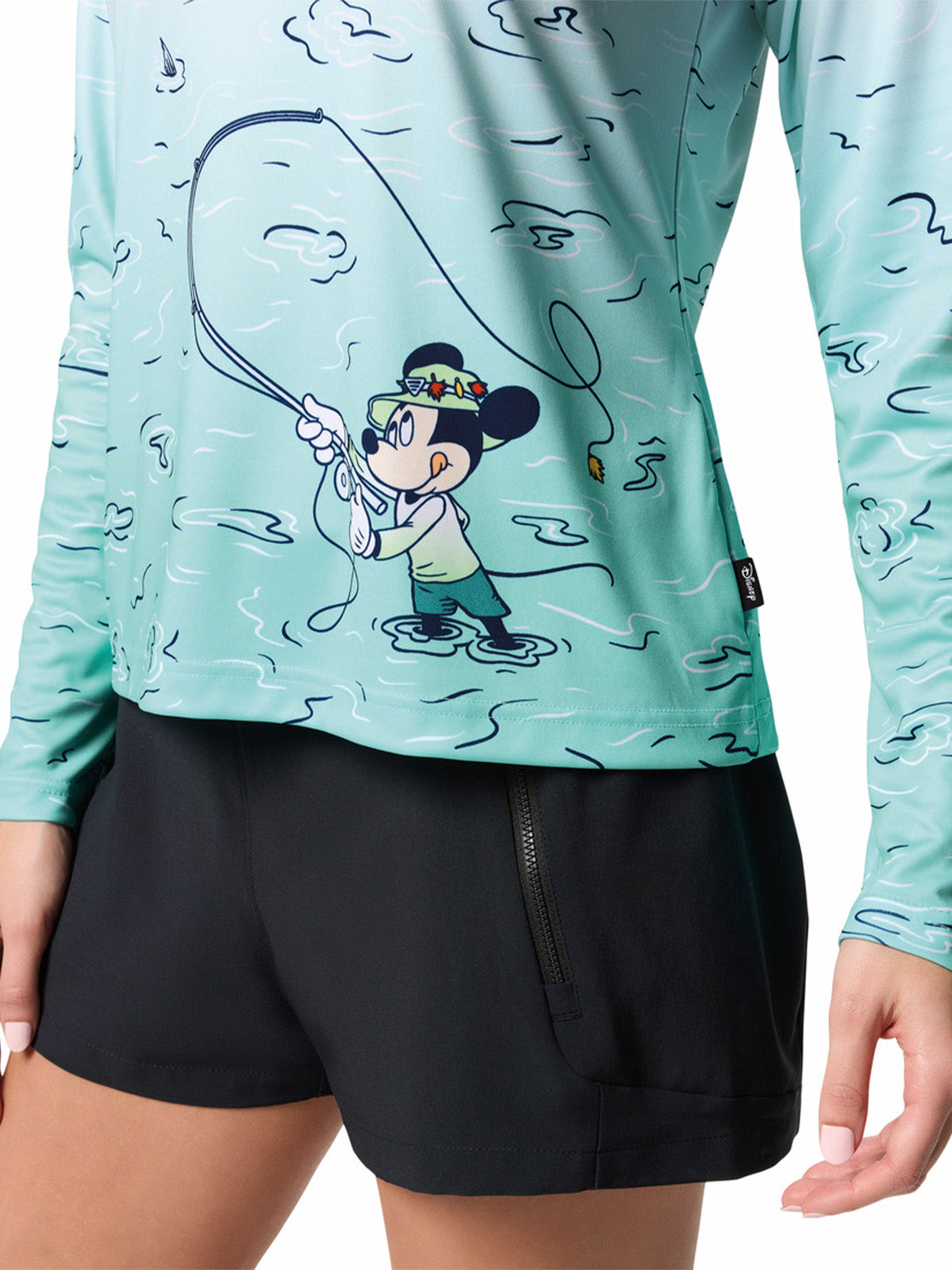 Polera Manga Larga Mujer Pfg Disney Tidal Azul Columbia