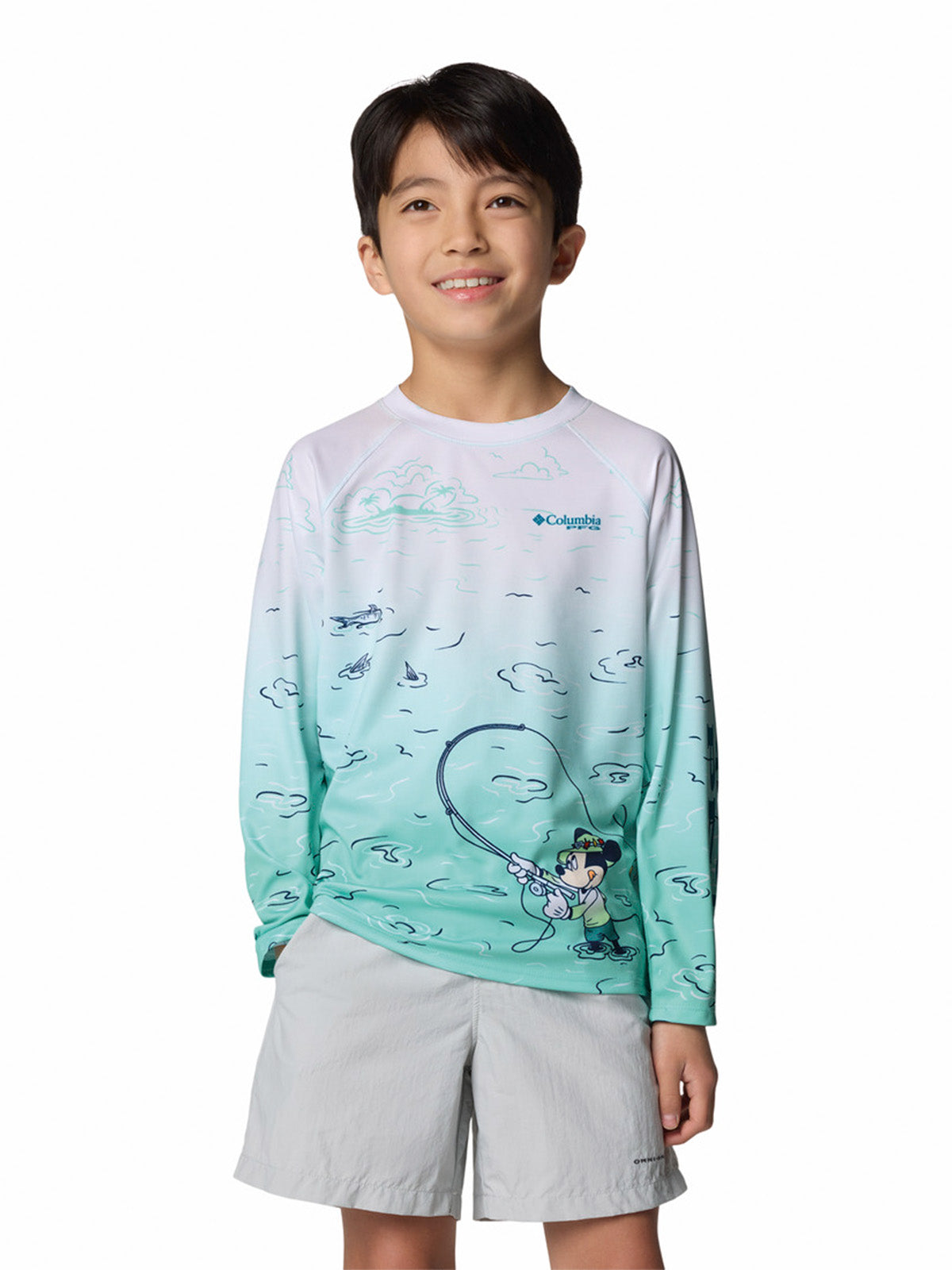 Polera Manga Larga Niño Pfg Disney Terminal Azul Columbia