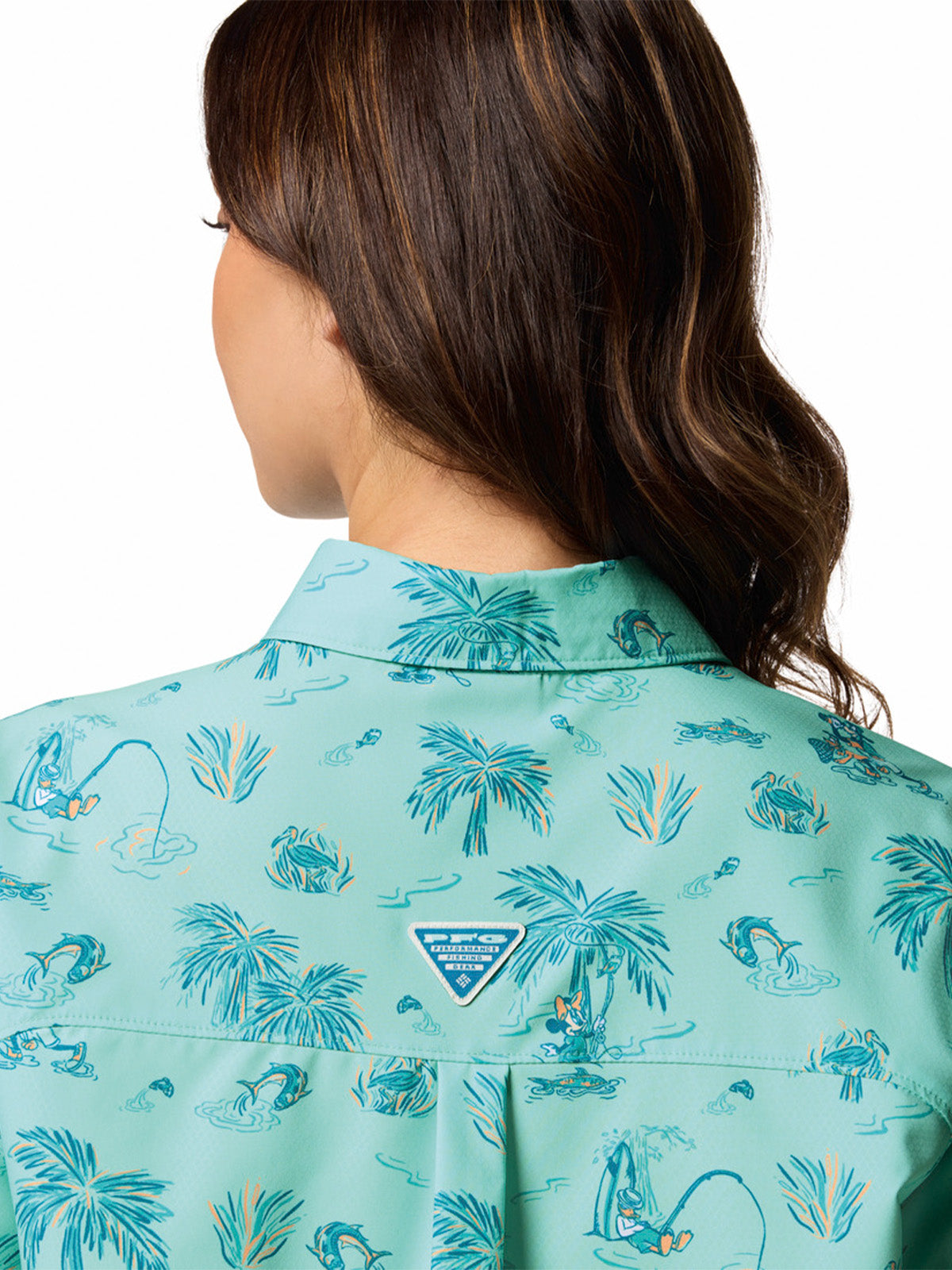 Camisa Manga Corta Mujer Pfg Disney Super Slack Azul Columbia