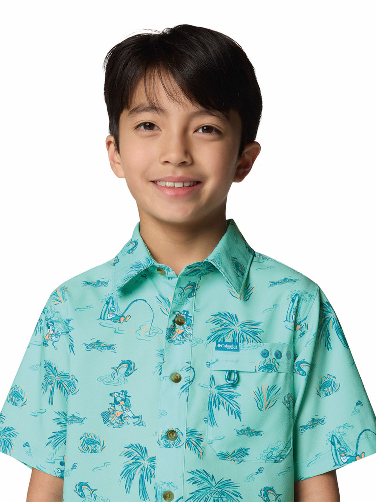 Camisa Manga Corta Niño Pfg Disney Super Slack Azul Columbia