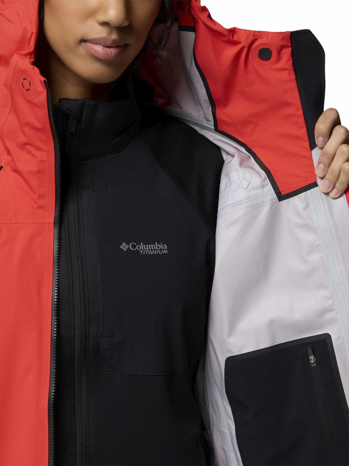 Cortaviento Mujer Saudan Pro 3L Rojo Columbia