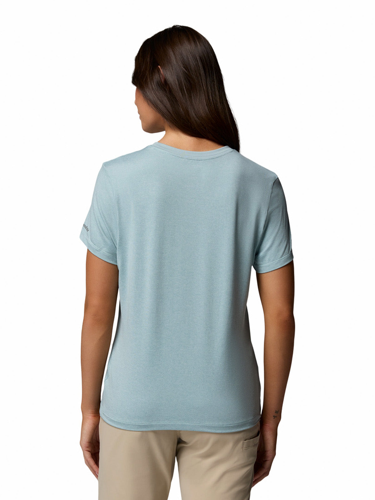 Polera Manga Corta Mujer Parsons Point Logo Celeste Columbia