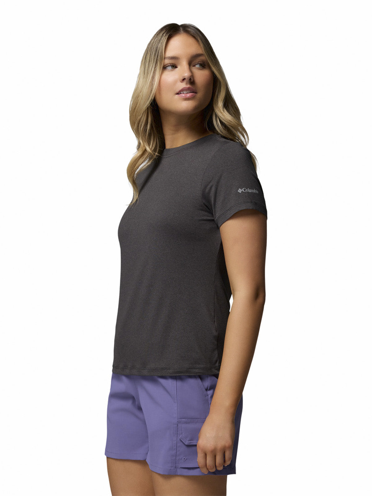 Polera Manga Corta Mujer Parsons Point Logo Negro Columbia