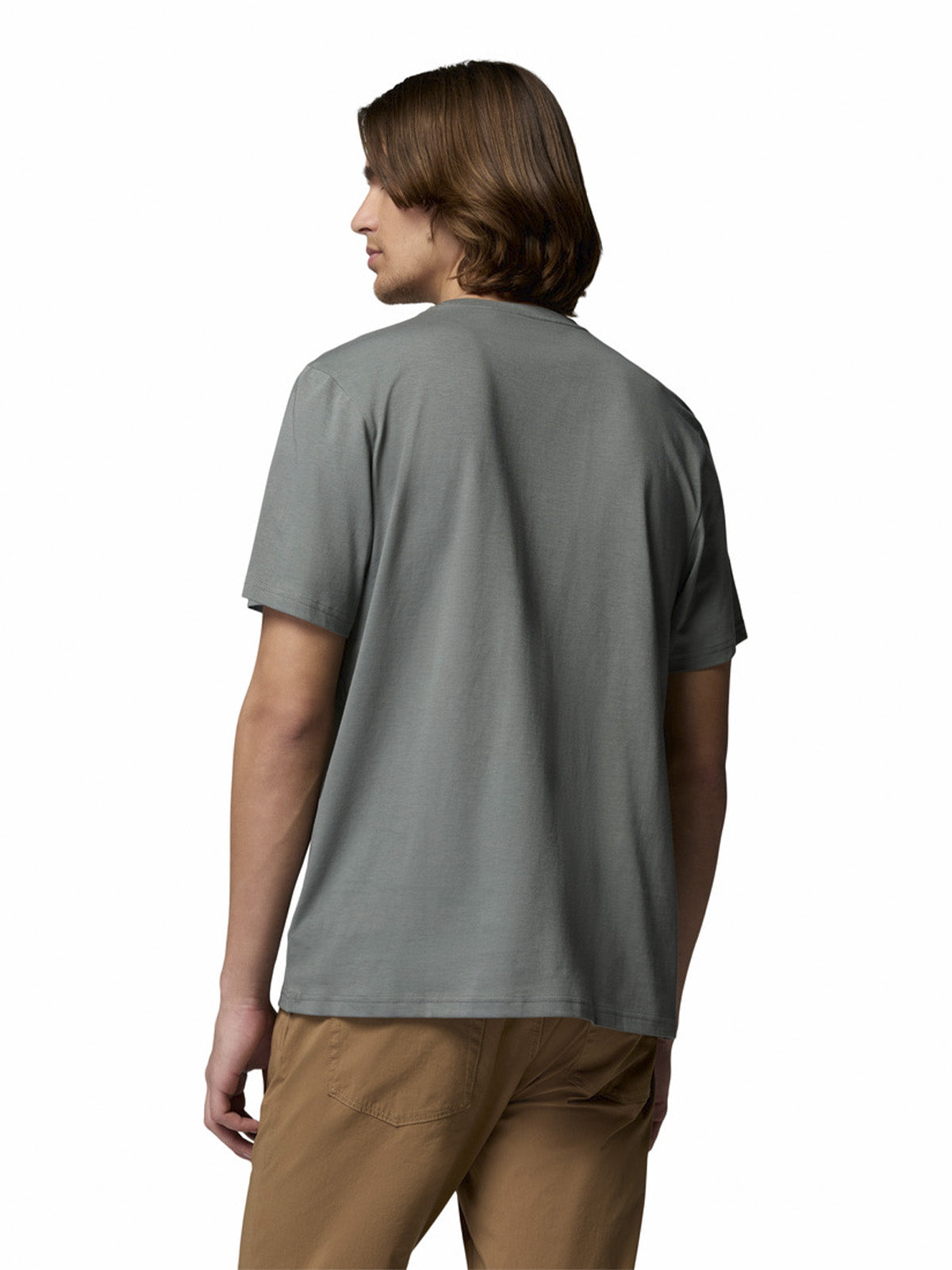 Polera Manga Corta Hombre Basic Logo Tee Gris Columbia