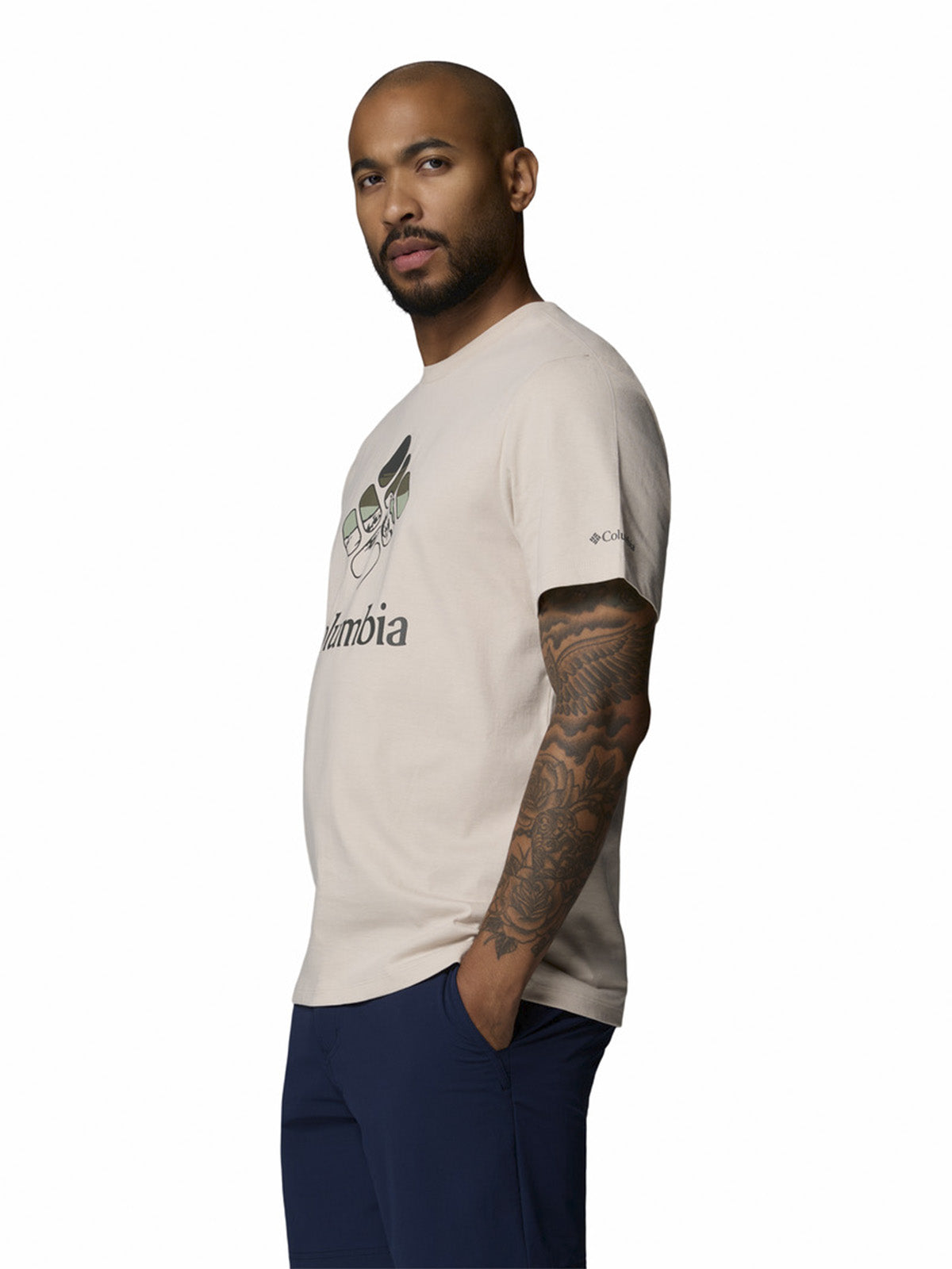Polera Manga Corta Hombre Seasonal Graphic T Gris Columbia