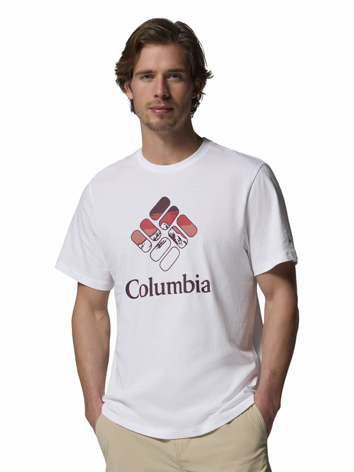 Polera Manga Corta Hombre Seasonal Graphic T Blanco Columbia