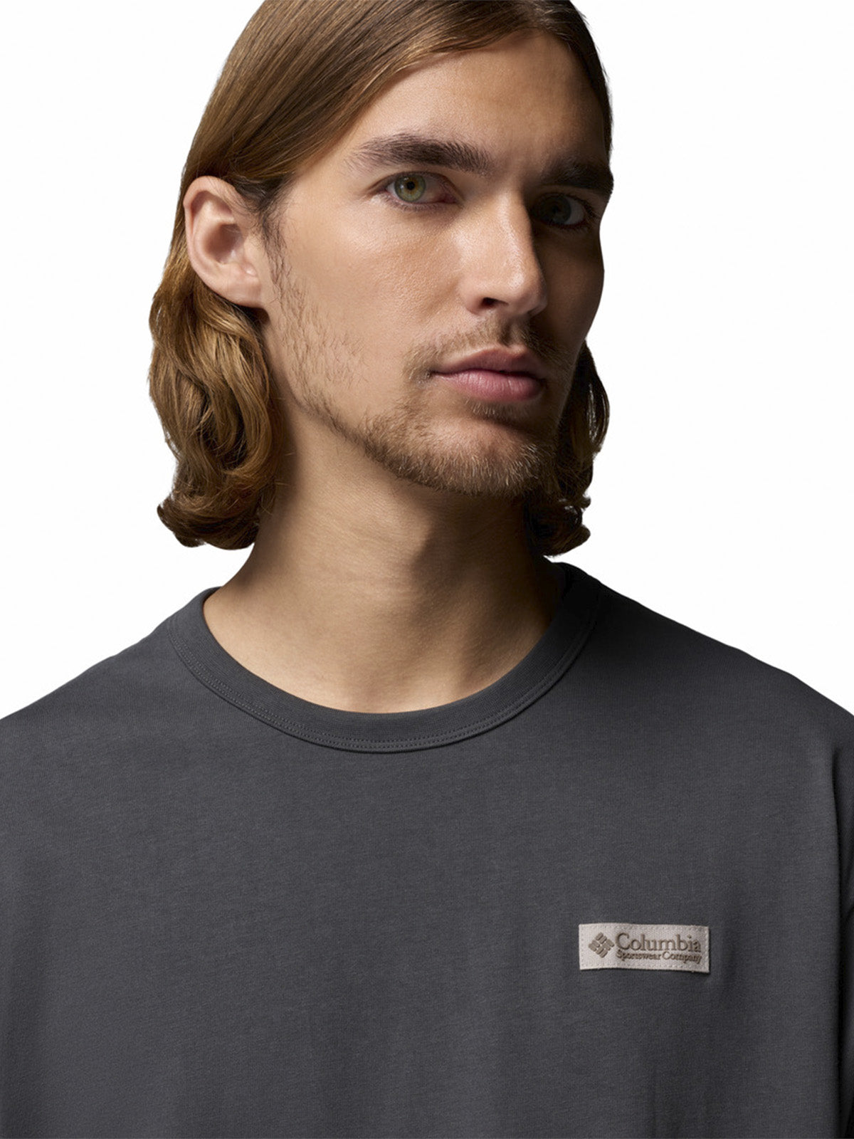Polera Manga Corta Hombre Heavyweight Iconic Gris Columbia