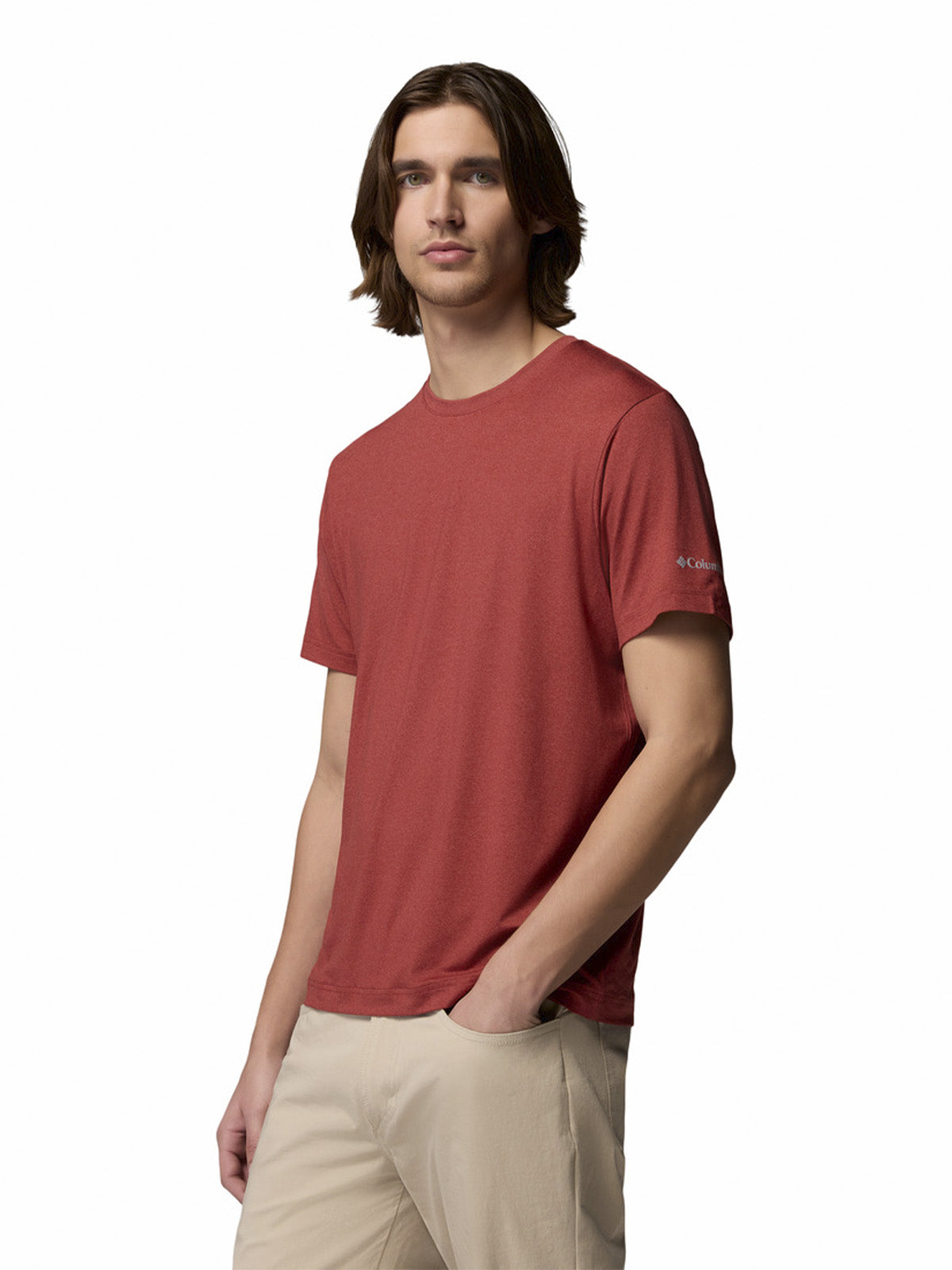 Polera Manga Corta Hombre Parsons Point Rojo Columbia