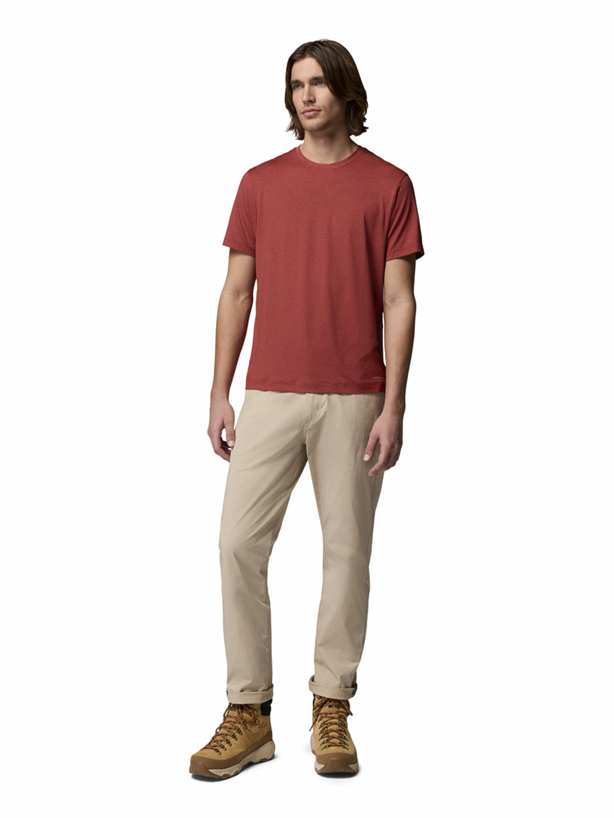 Polera Manga Corta Hombre Parsons Point Rojo Columbia