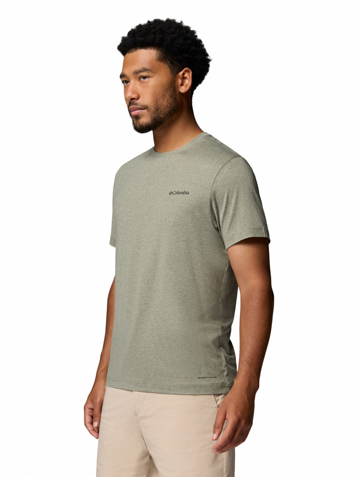 Polera Manga Corta Hombre Parsons Point Gris Stone Green Columbia
