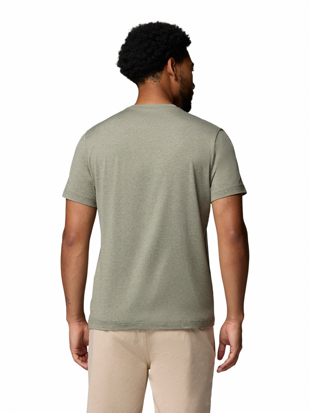 Polera Manga Corta Hombre Parsons Point Gris Stone Green Columbia