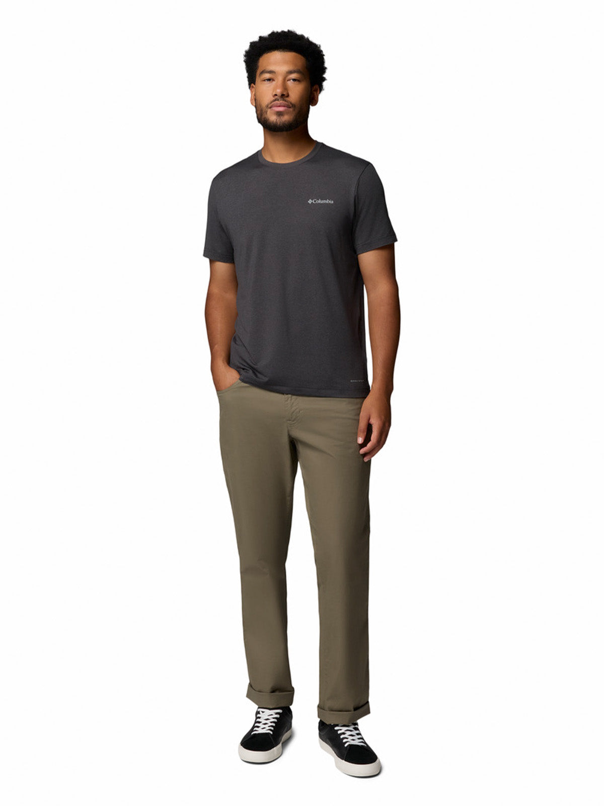 Polera Manga Corta Hombre Parsons Point Negro Columbia