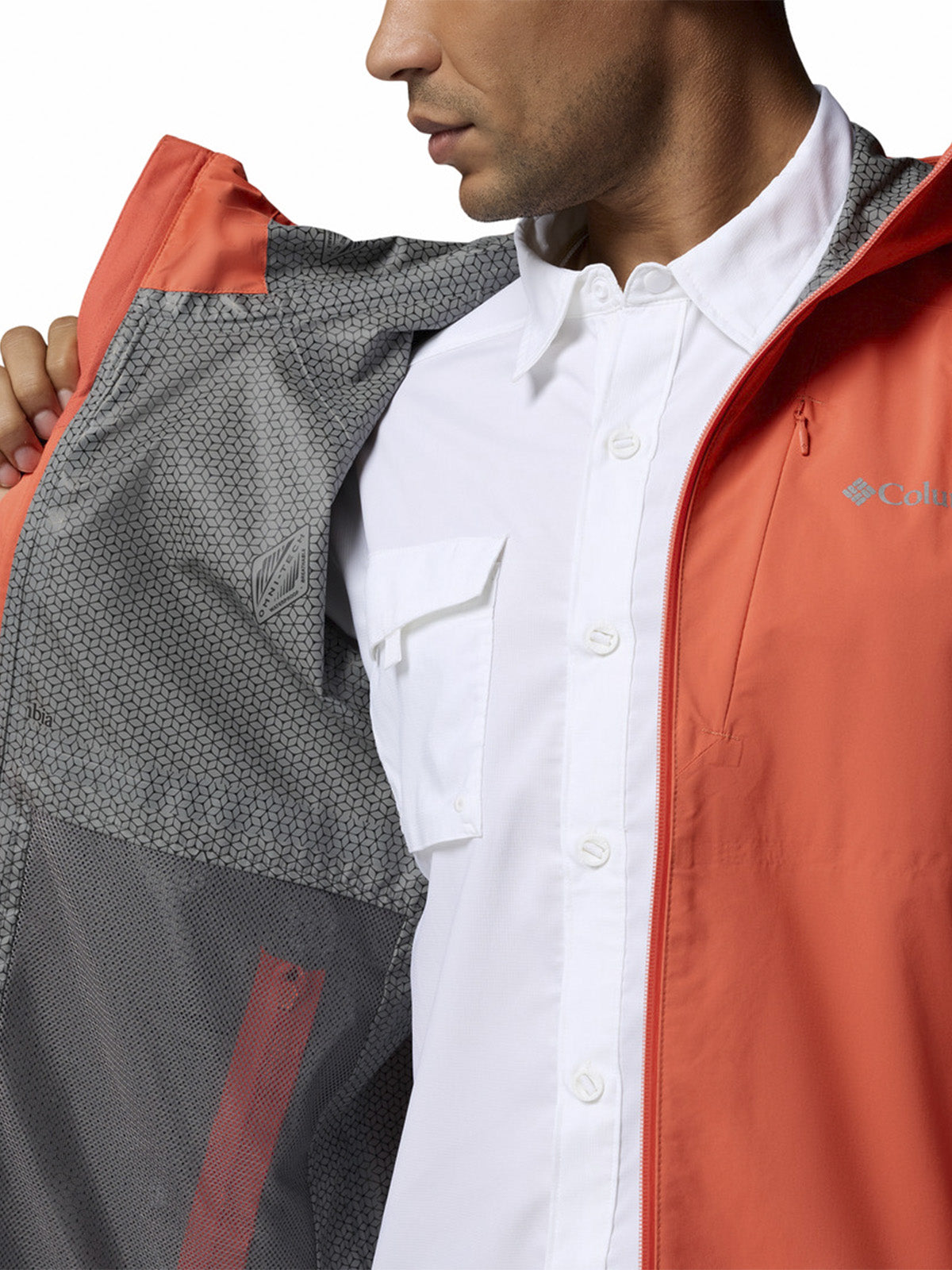 Cortaviento Hombre Trailborne 2.5L Naranjo Columbia