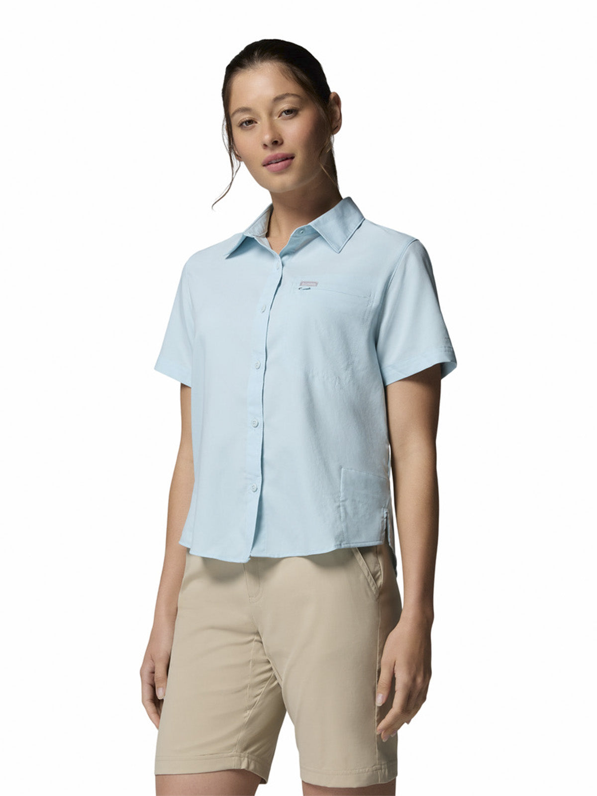 Blusa Manga Corta Mujer Silver Rid Utility Celeste Columbia