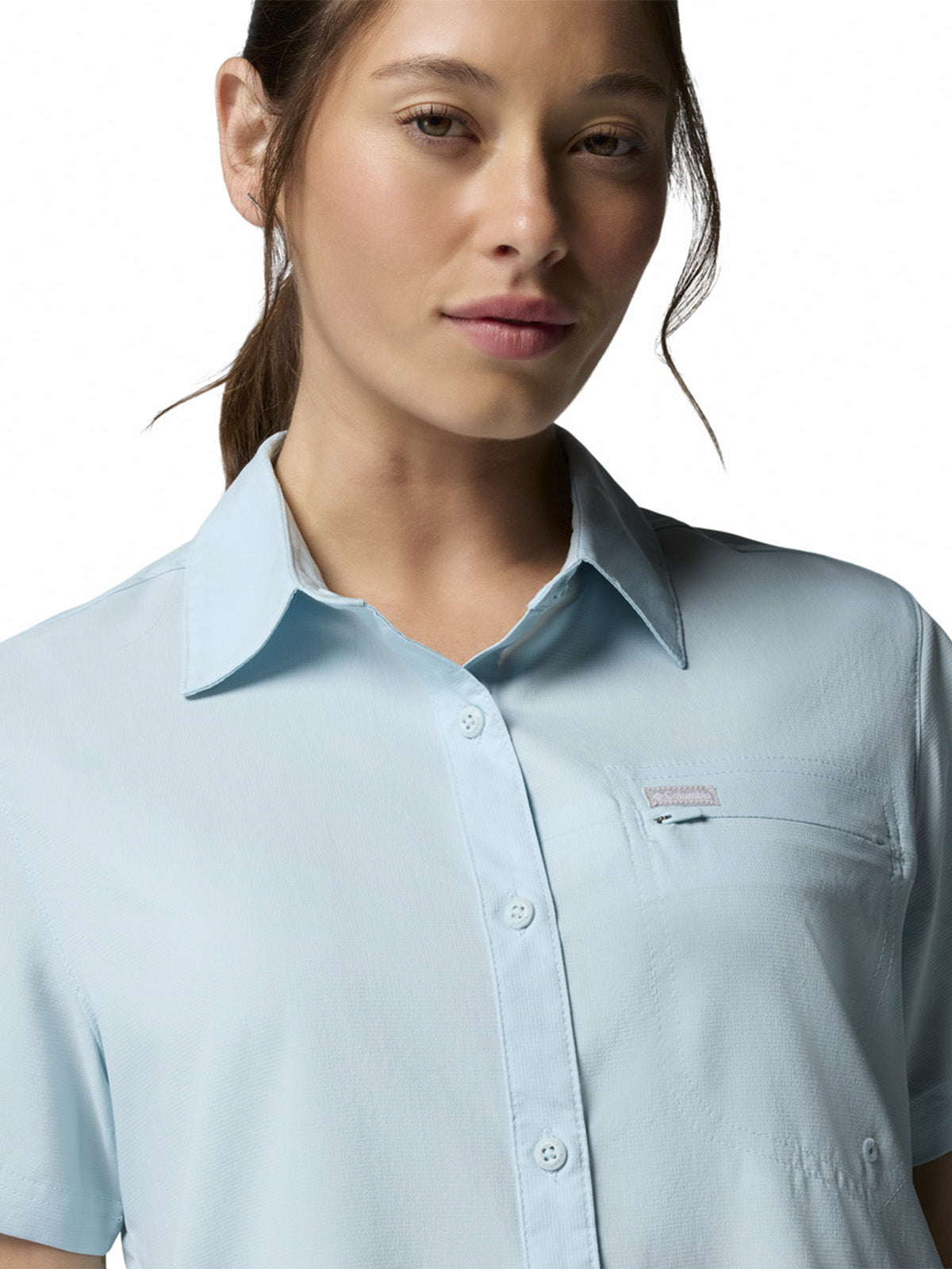 Blusa Manga Corta Mujer Silver Rid Utility Celeste Columbia