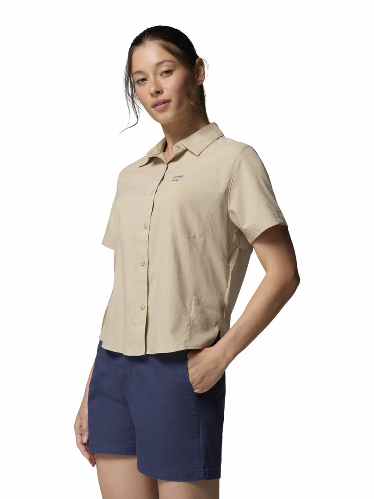 Blusa Manga Corta Mujer Silver Rid Utility Beige Columbia