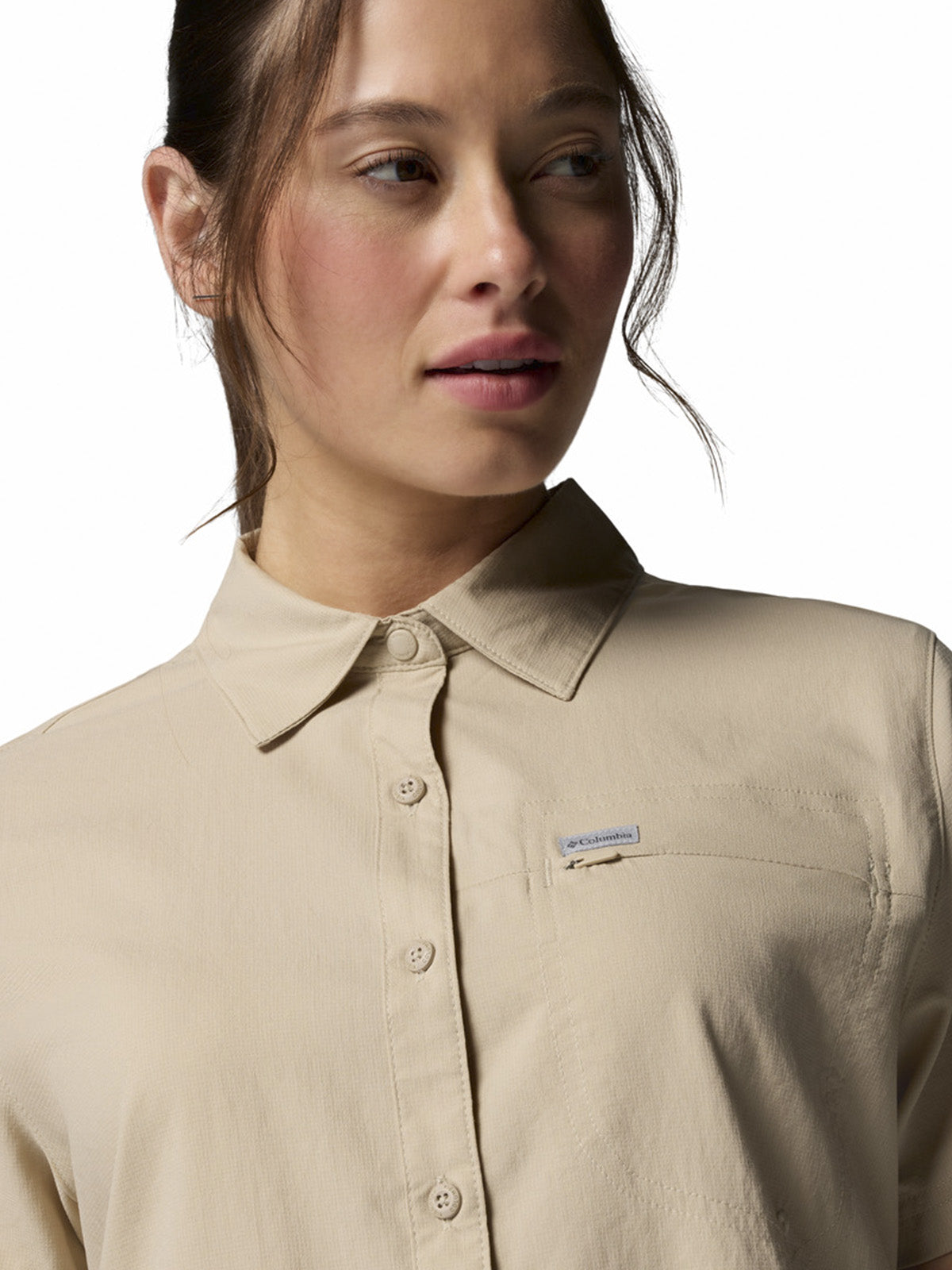 Blusa Manga Corta Mujer Silver Rid Utility Beige Columbia