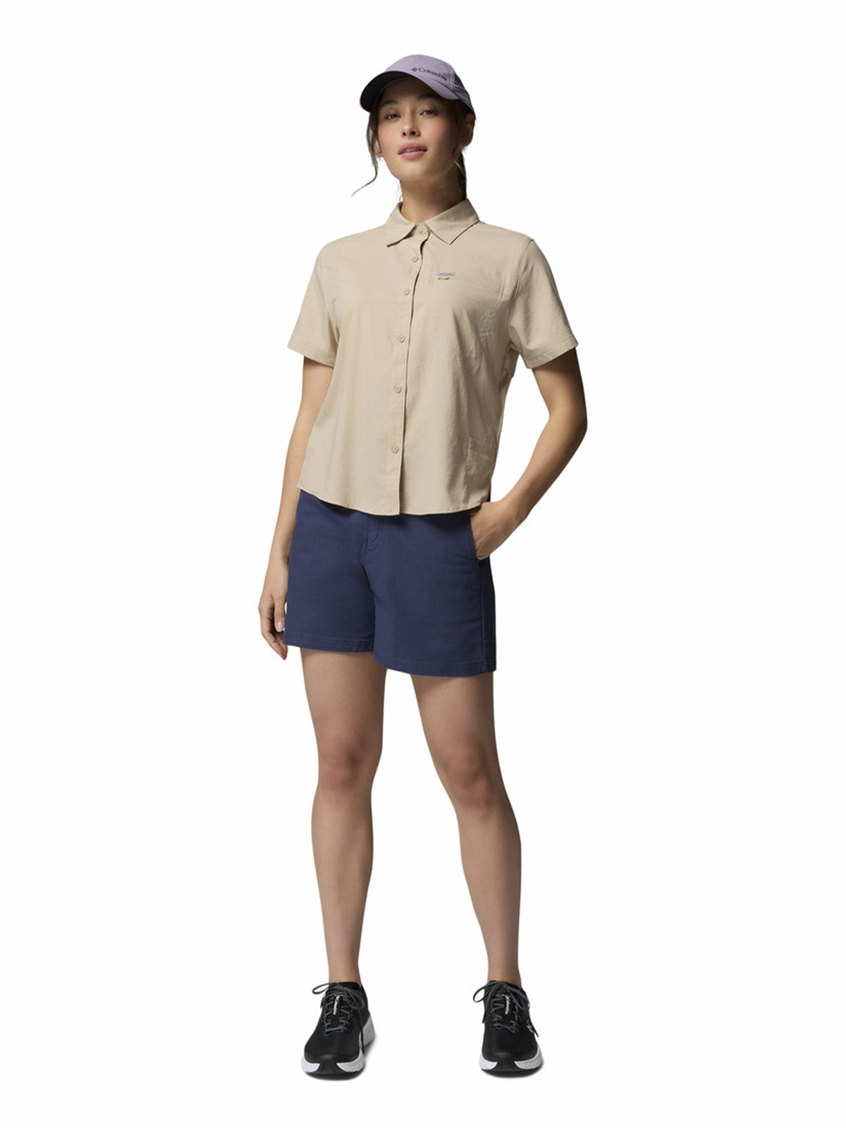 Blusa Manga Corta Mujer Silver Rid Utility Beige Columbia