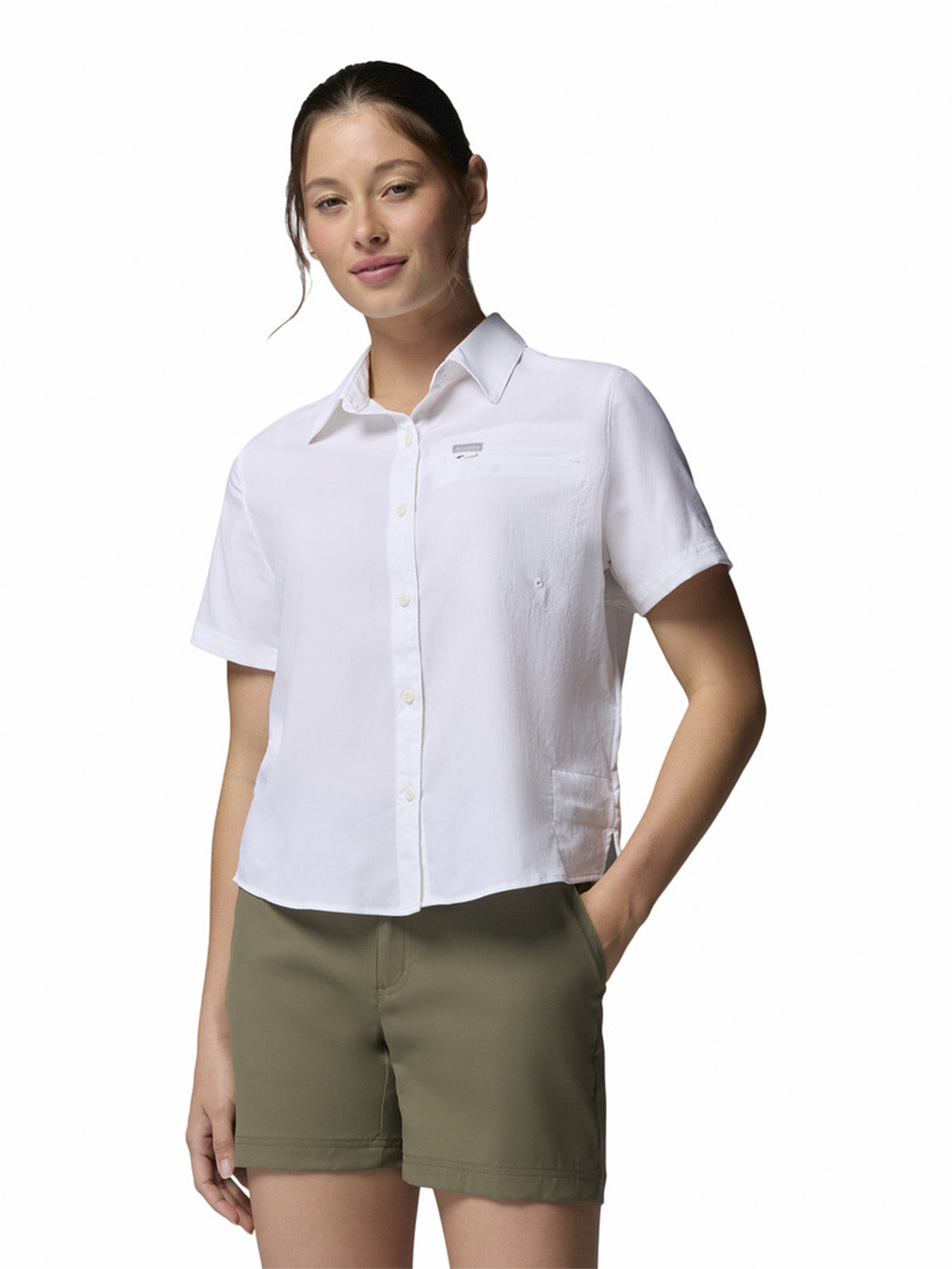 Blusa Manga Corta Mujer Silver Rid Utility Blanco Columbia