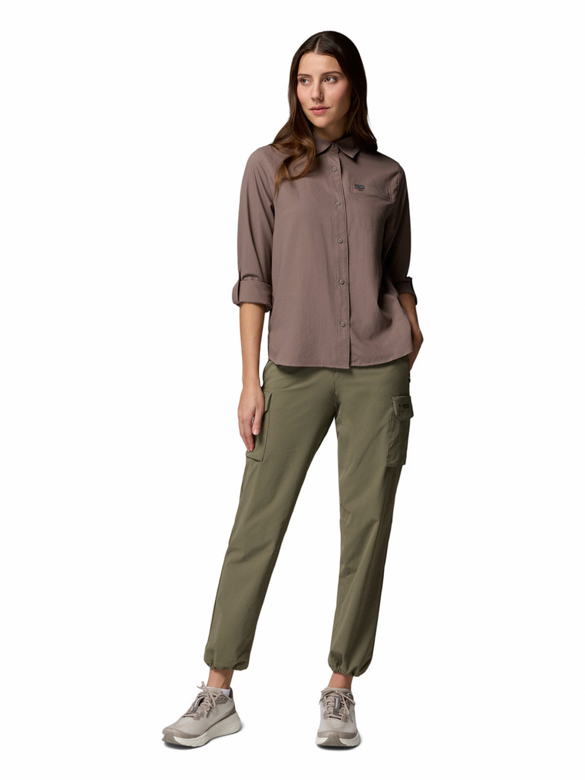 Blusa Manga Larga Mujer Silver Ridge Utility Gris Columbia