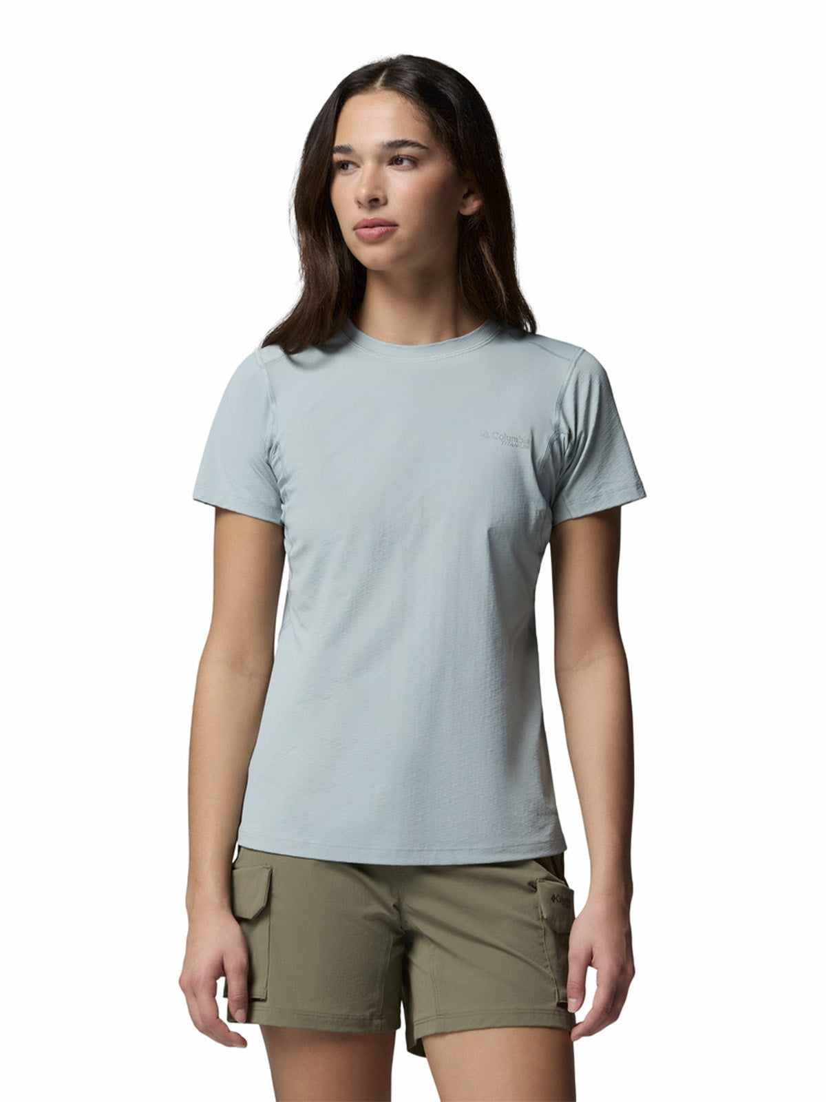Polera Manga Corta Mujer Diamond Peak Celeste Columbia
