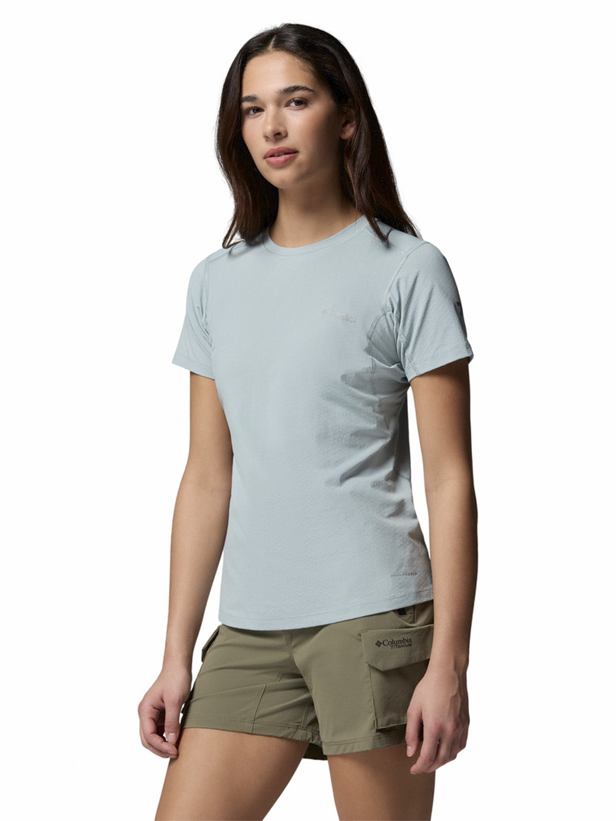 Polera Manga Corta Mujer Diamond Peak Celeste Columbia