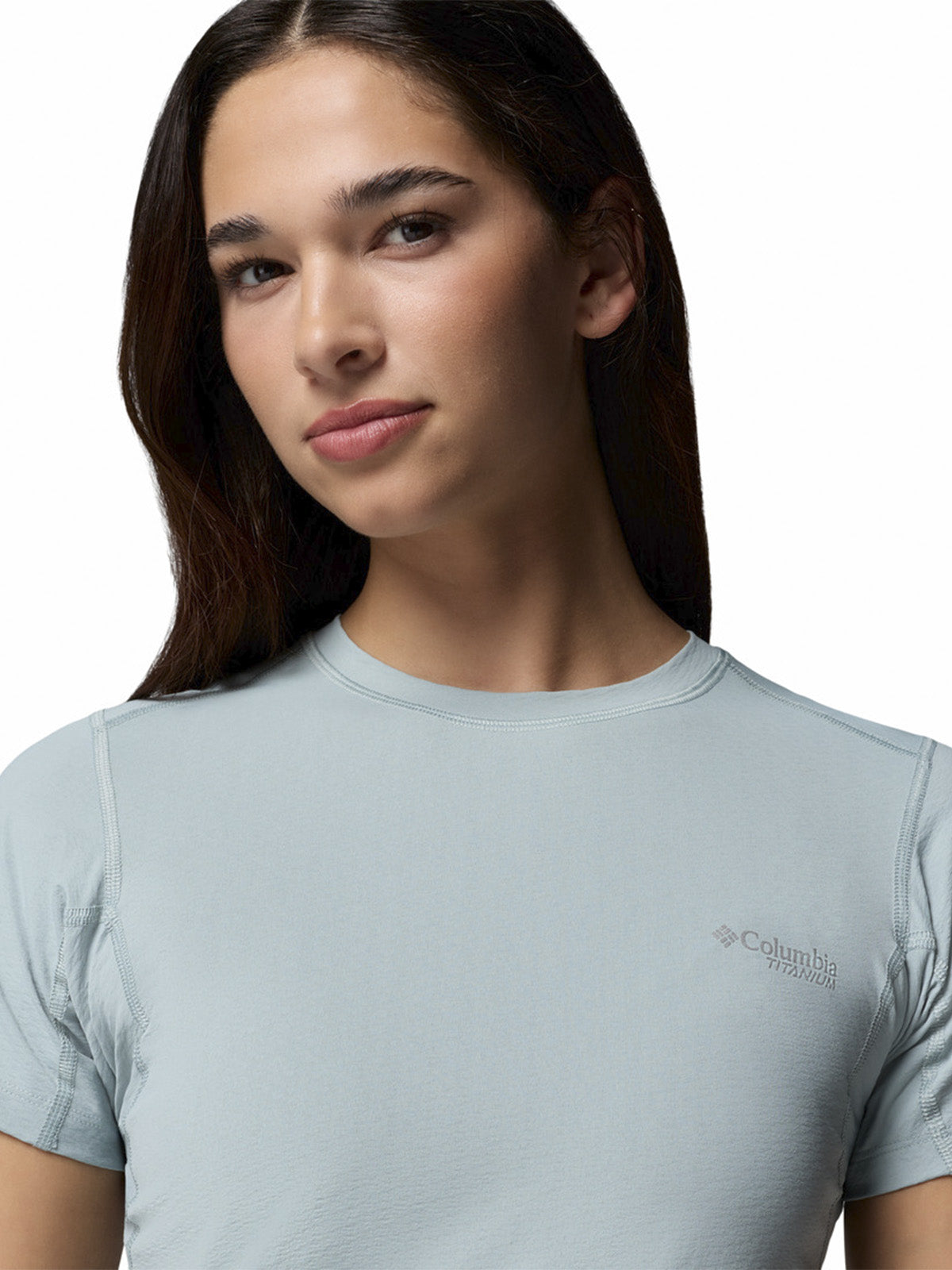 Polera Manga Corta Mujer Diamond Peak Celeste Columbia