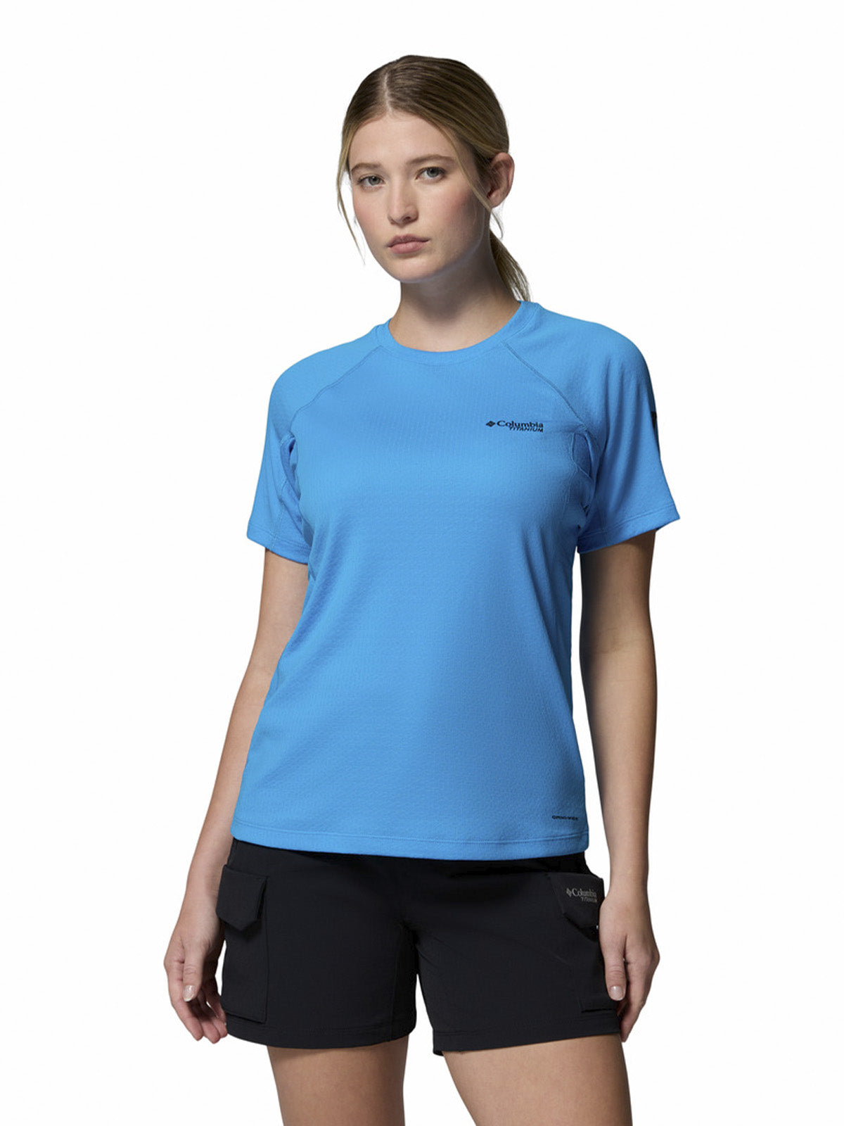 Polera Manga Corta Mujer Driventure Azul Columbia