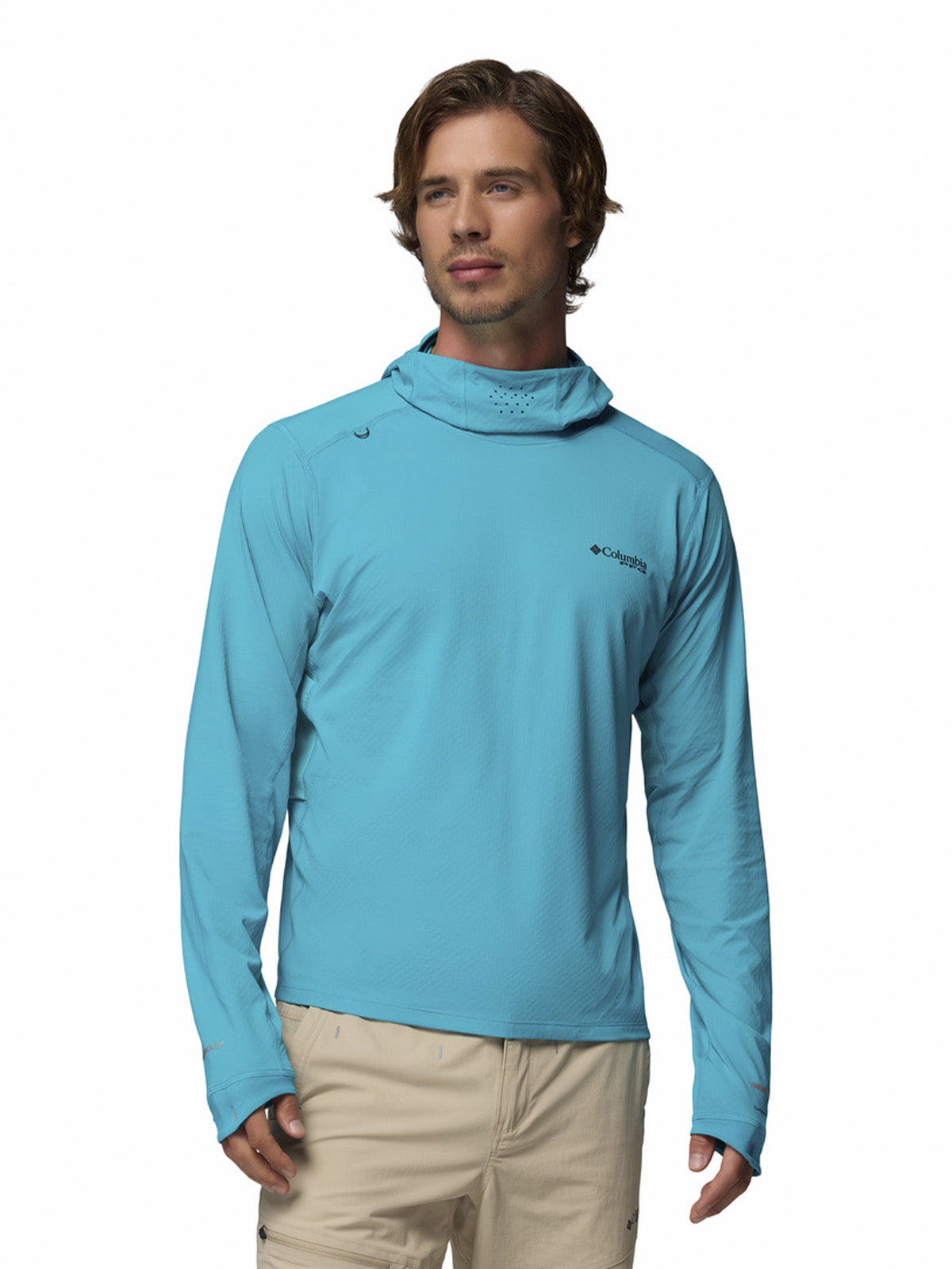 Polera Manga Larga Hombre Shadowcaster Zero Azul Columbia