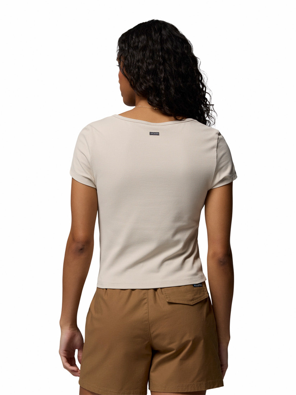 Polera Manga Corta Mujer Pinetown Canyon Rib Gris Columbia