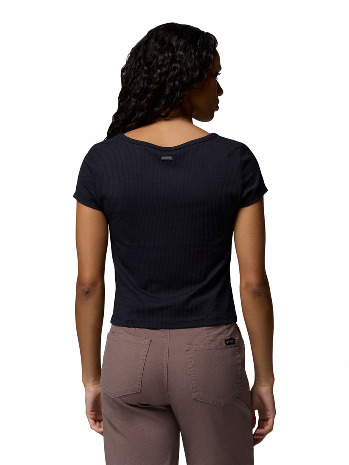 Polera Manga Corta Mujer Pinetown Canyon Rib Negro Columbia