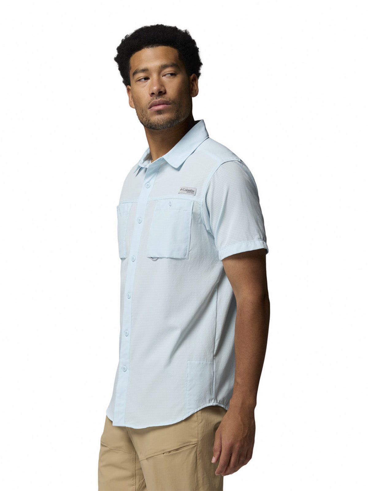 Camisa Manga Corta Hombre Wild Cast Vent Celeste Columbia