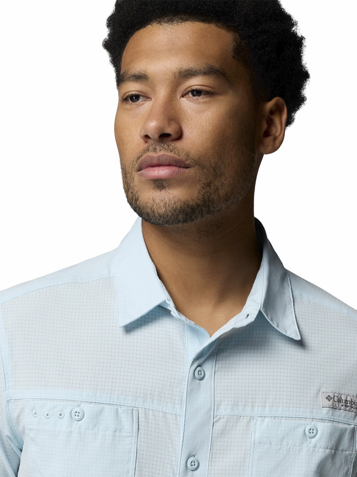 Camisa Manga Corta Hombre Wild Cast Vent Celeste Columbia